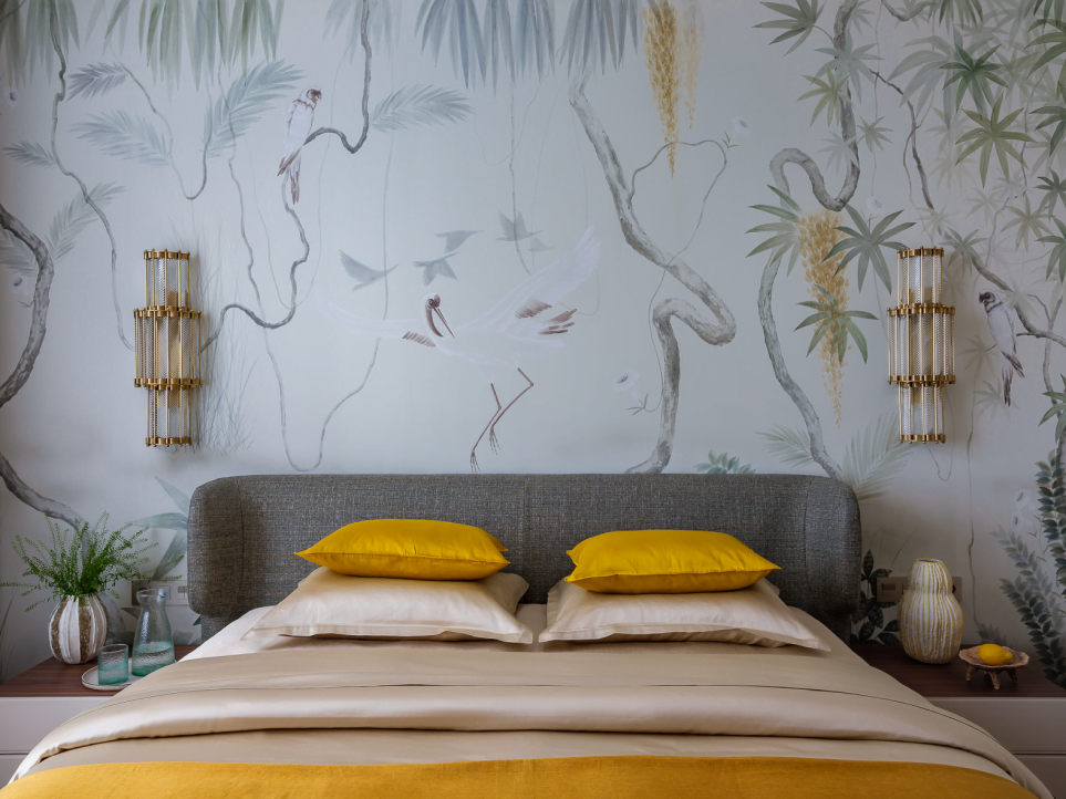 residential wallpaper Installation in the bedroom Tampa Bay